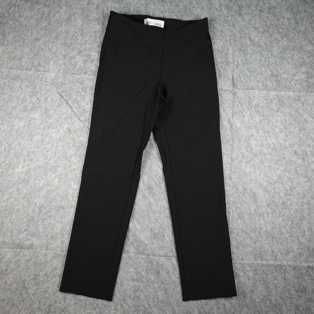 Sara Campbell Pants Women 6 Black‎ Stretch Slim Tapered Made In USA Career